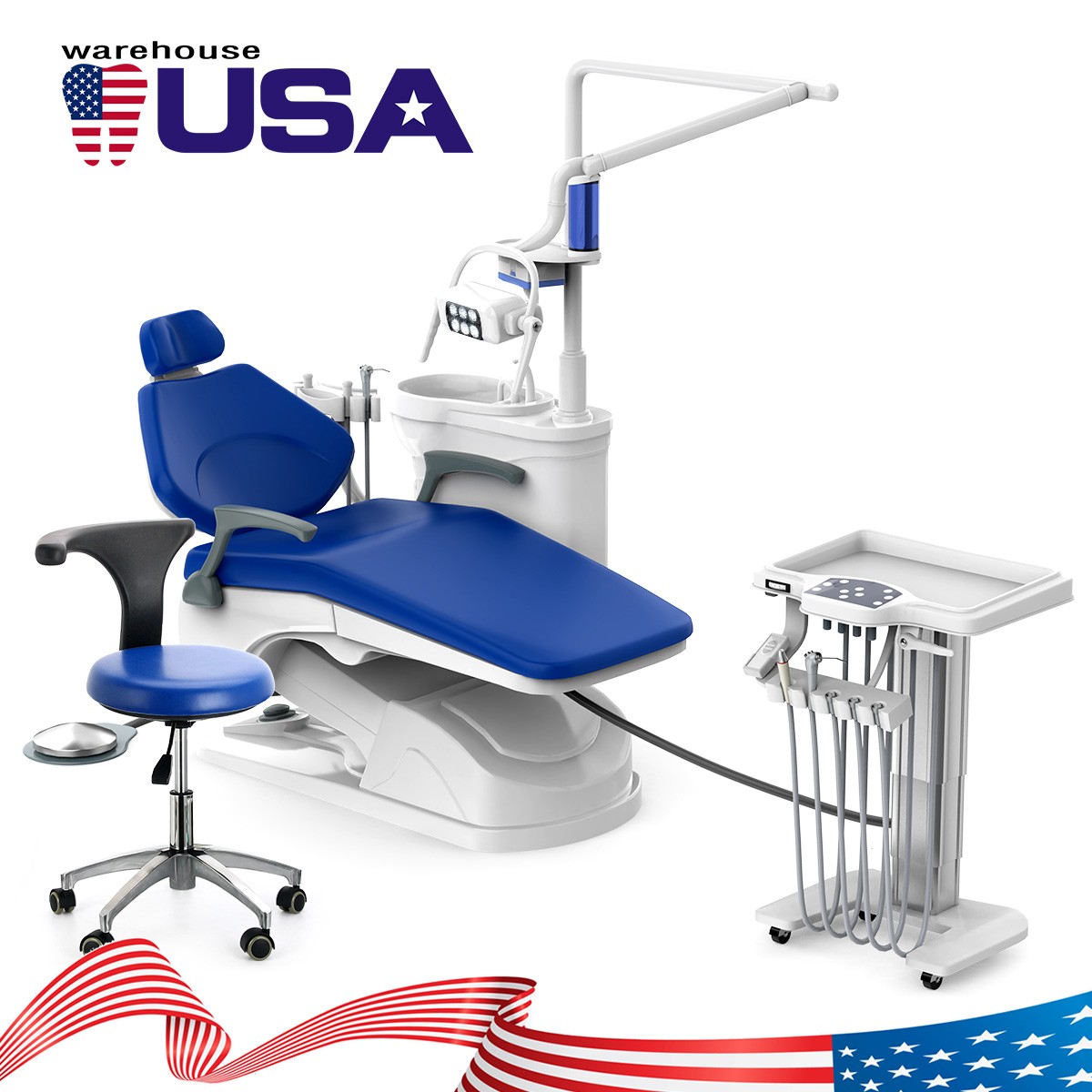 Dental Unit Chair Computer Controlled Motor Hard Leather Unidad de Silla Dental