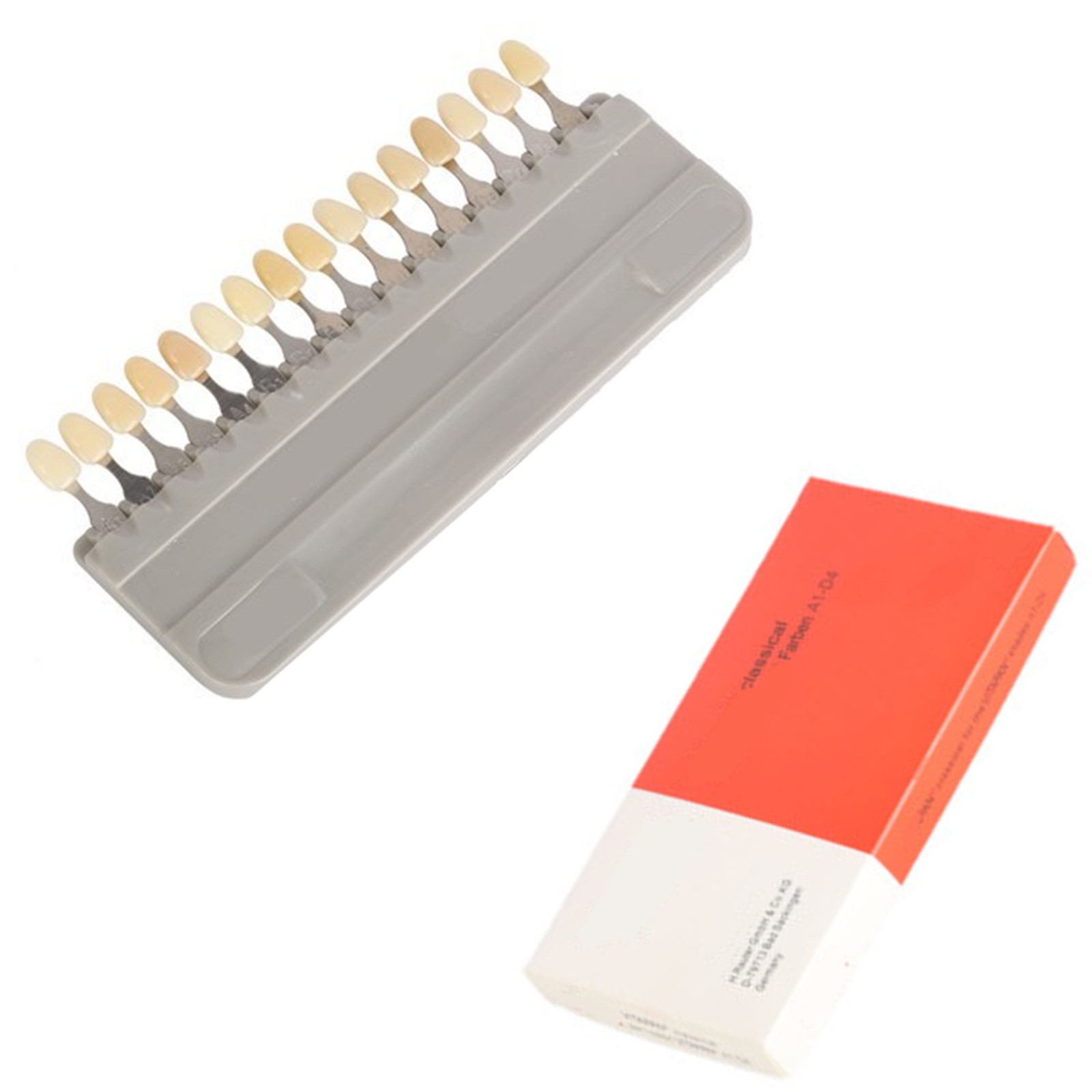 Classical Shade Guide Dental Materials A1-D4 16 Colors Teeth Whitening Card Box