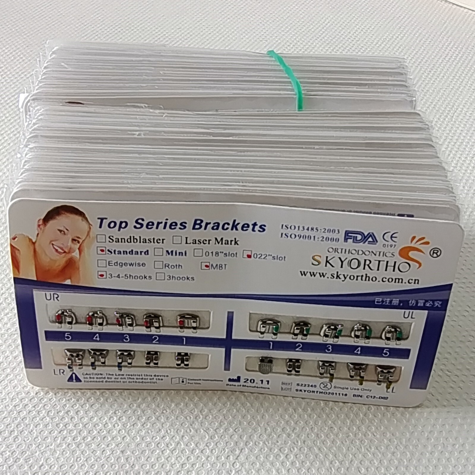 150Packs Dental Orthodoncia Braces Brackets Standard MBT 022 345 Mesh Base