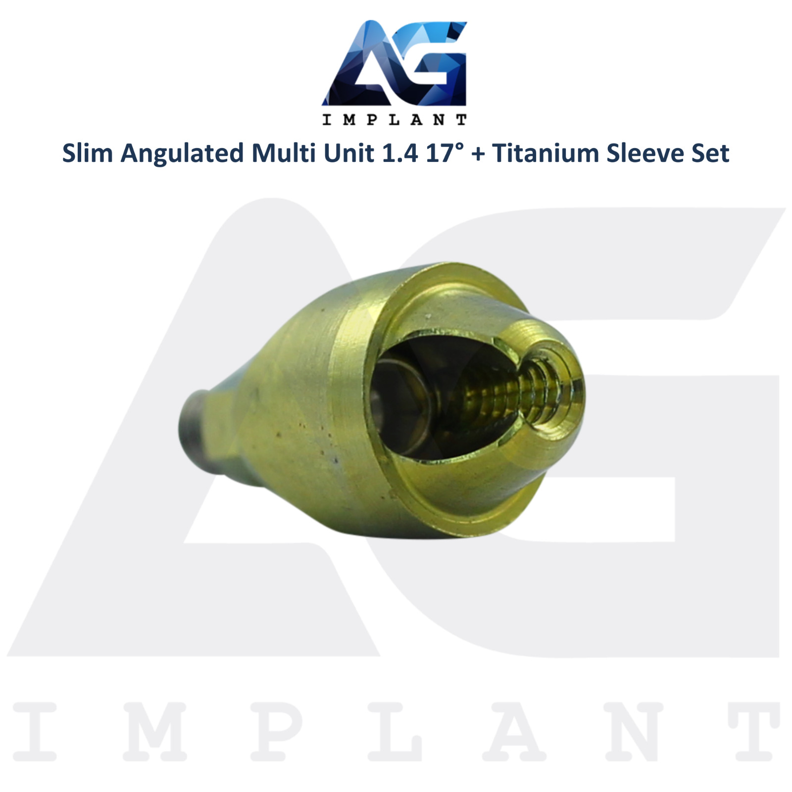 10 Angulated Multi Unit 1.4 Prosthetic 17° Titanium Sleeve Slim Int Hex 2.0mm
