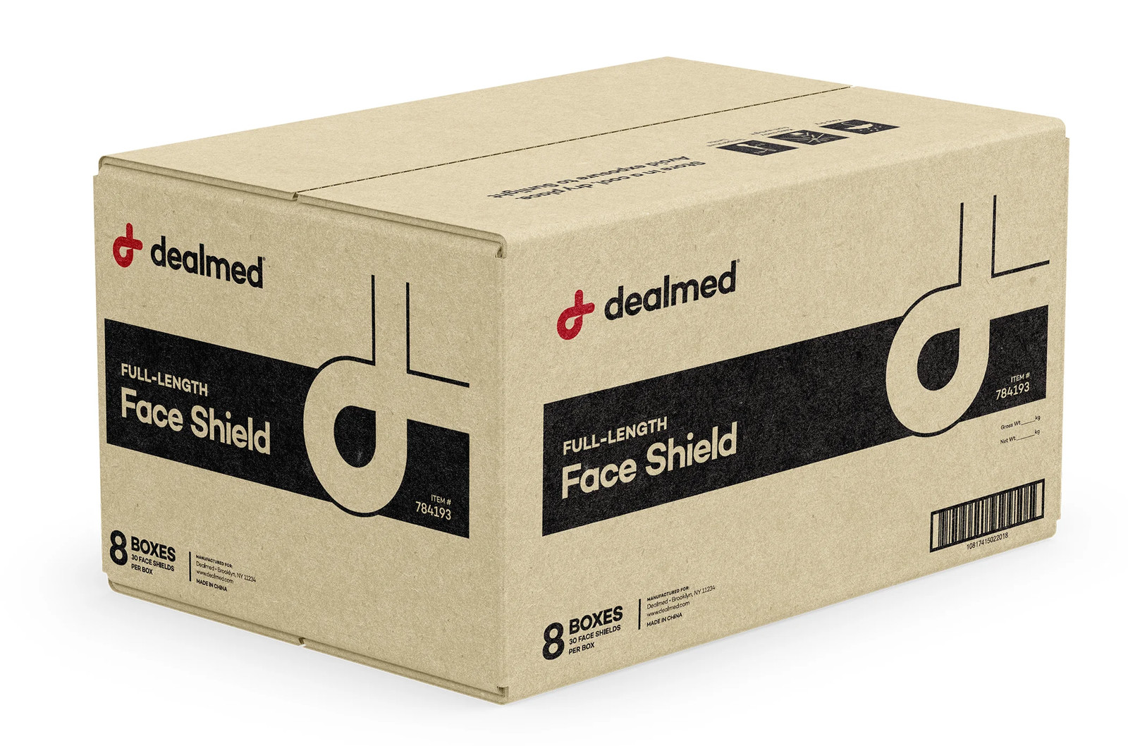 Dealmed Full-Length Face Shield, Lightweight Adult Disposable Face Masks, 30 Cou