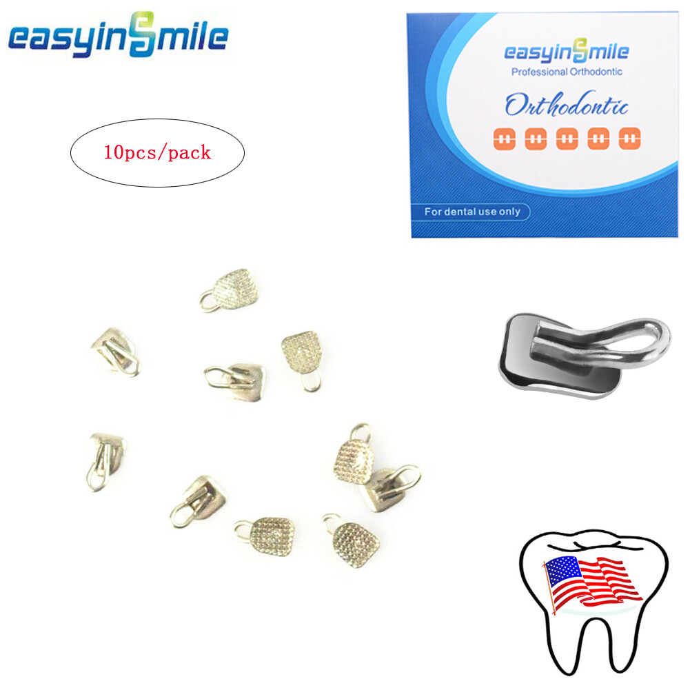 Dental Orthodontic Lingual Buttons Traction Hook Round/Rectangular Type 10Pcs/pk