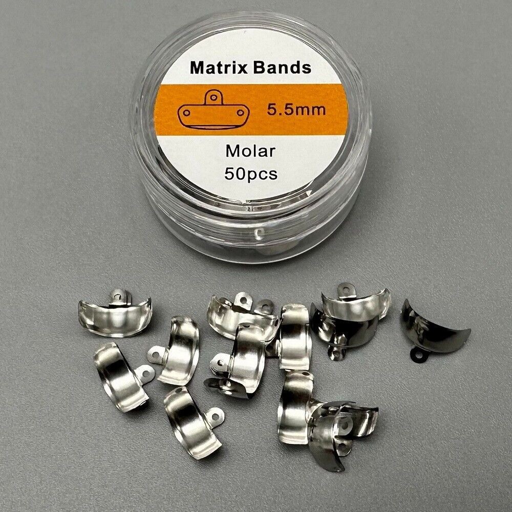 50 Pcs Dental Matrix Band 3D Hole Protrusions Contoured Matrices 3.5mm-6.5mm