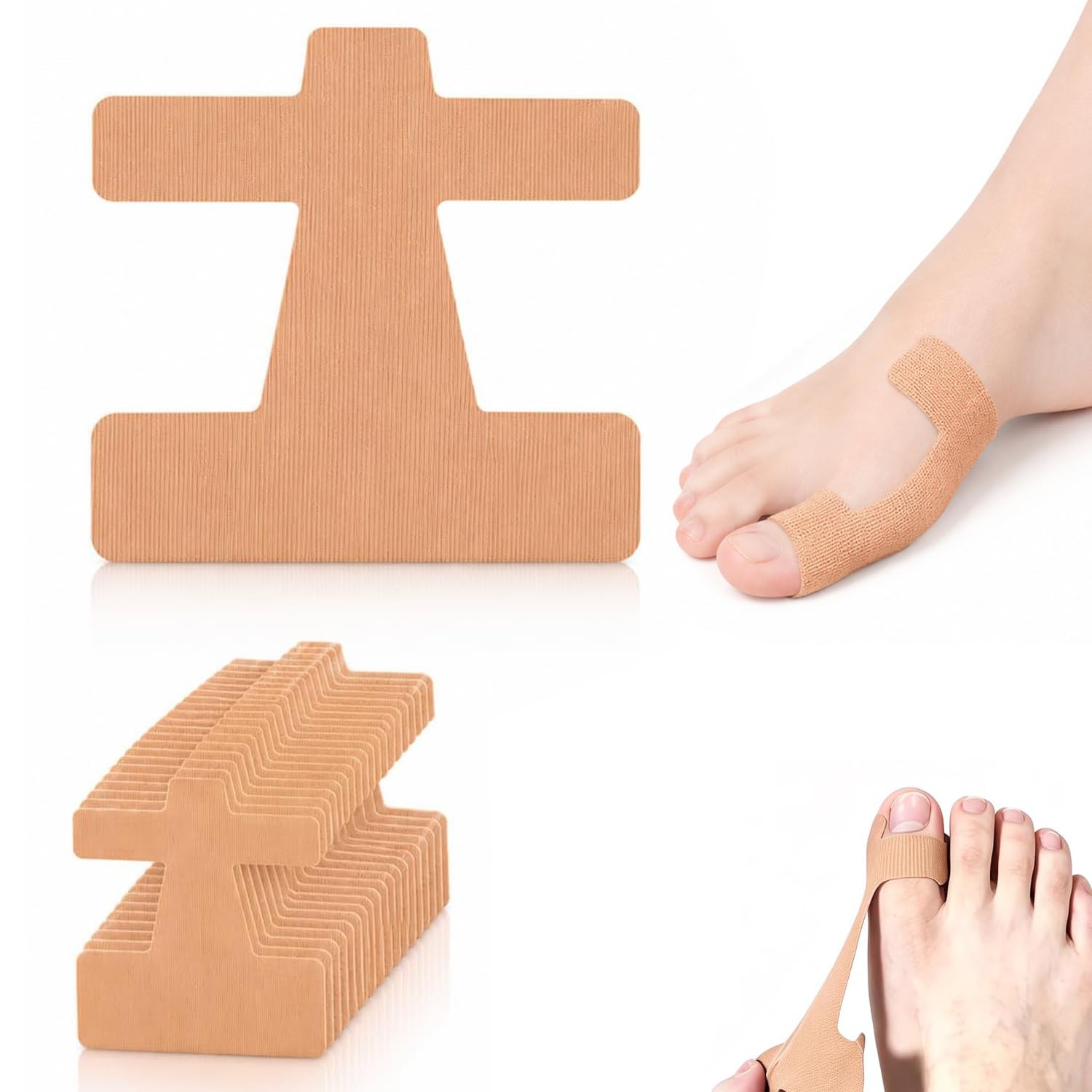 40 Pcs Pre-Cut Bunion Corrector Kinesiology Tape, Elastic 40 Pcs, Skin