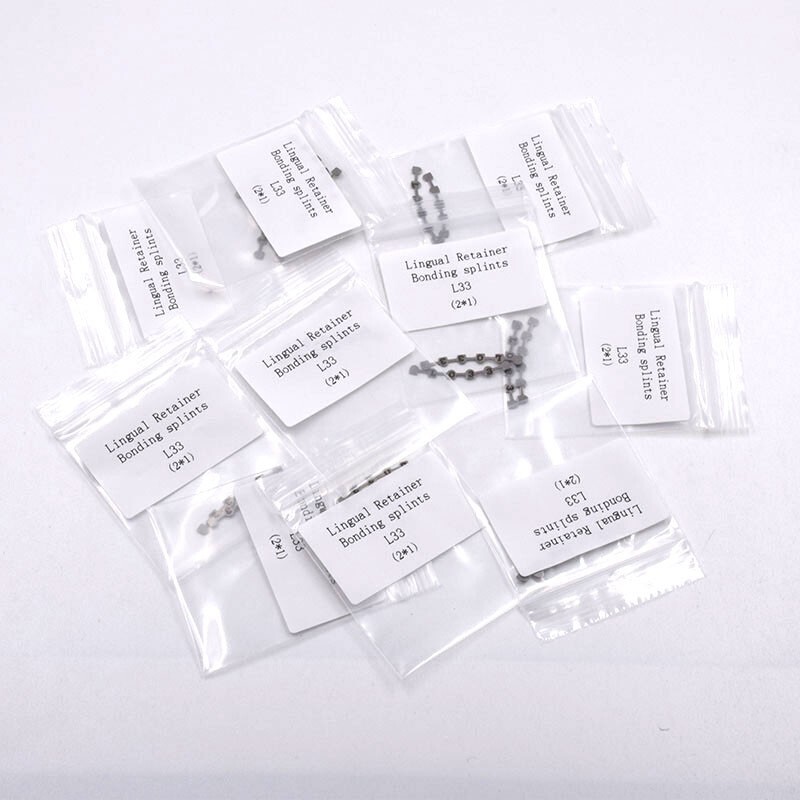 2 Pcs/Pack Dental Orthodontic Lingual Retainer Splits Wire Mesh Base Backing #33
