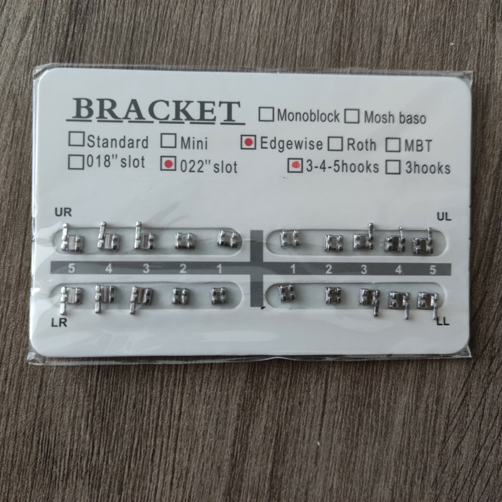 10Sets Dental Brackets Orthodontics Standard Edgewise 0.022 Slot 345 With Hooks
