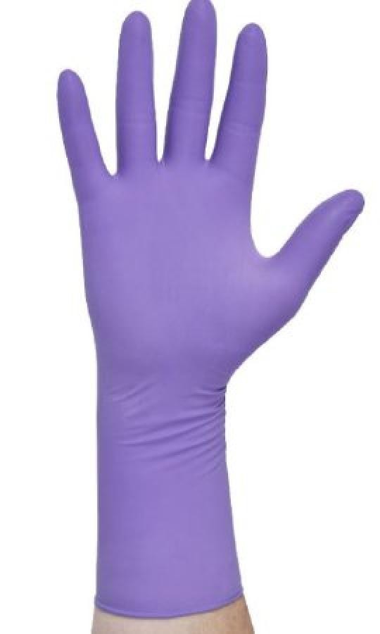 Halyard Nitrile-Xtra Exam Glove, L, Extend Cuff, Textured Fingertips Purple, 500