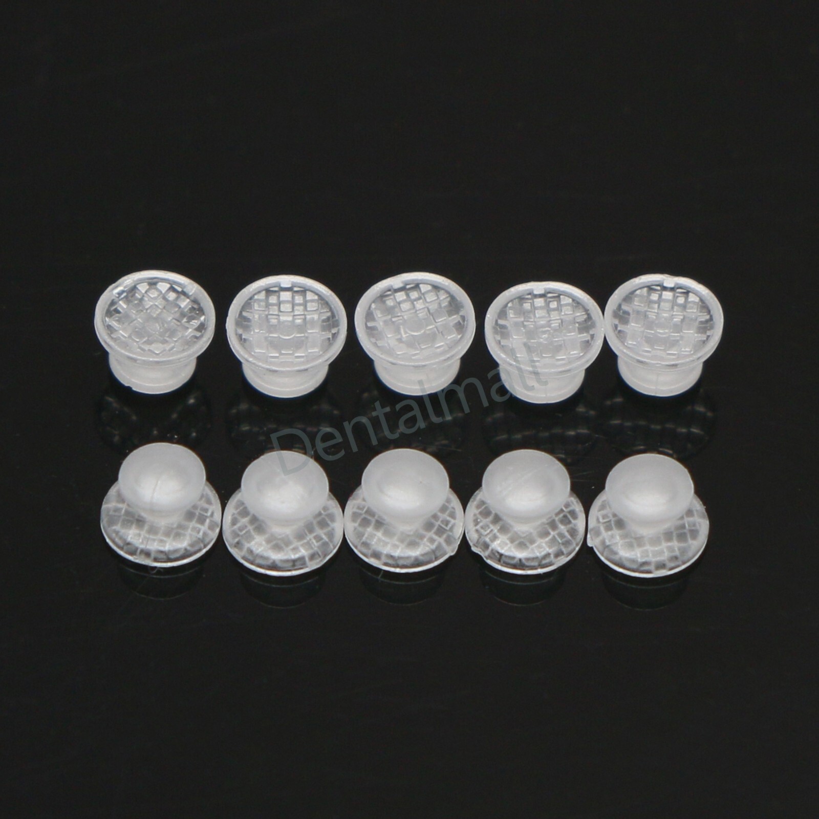 Dental Orthodontic Bondable Clear Ceramic Lingual Button Round Rectangular Base