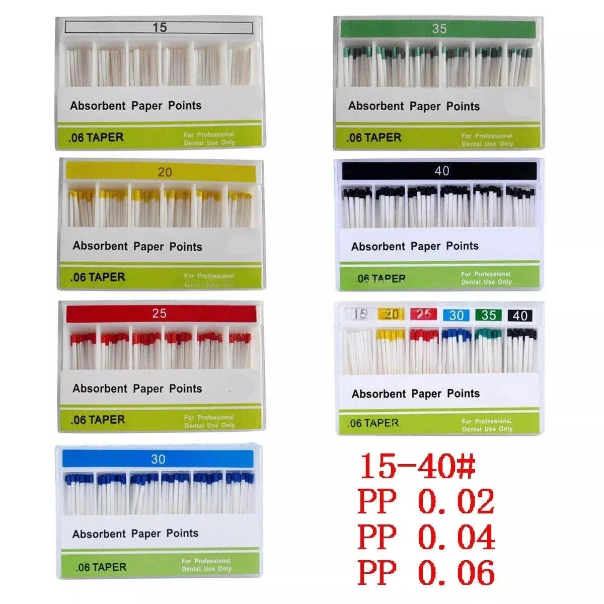 Dental Endodontic Endo Root Absorbent Paper Points Taper 0.02/0.04/0.06 15#-40#
