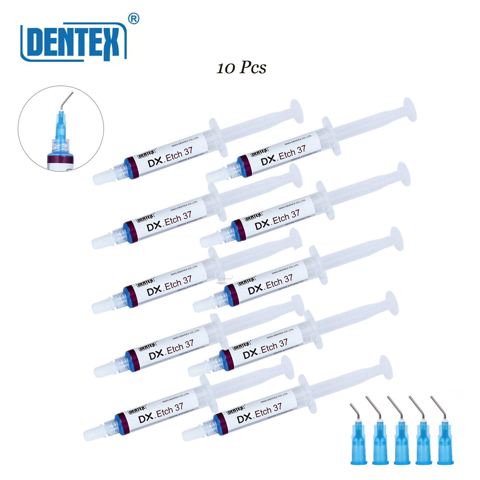 10X Dentex Dental Etching Gel 37% Acid Etchant Gel 5ml/syringe