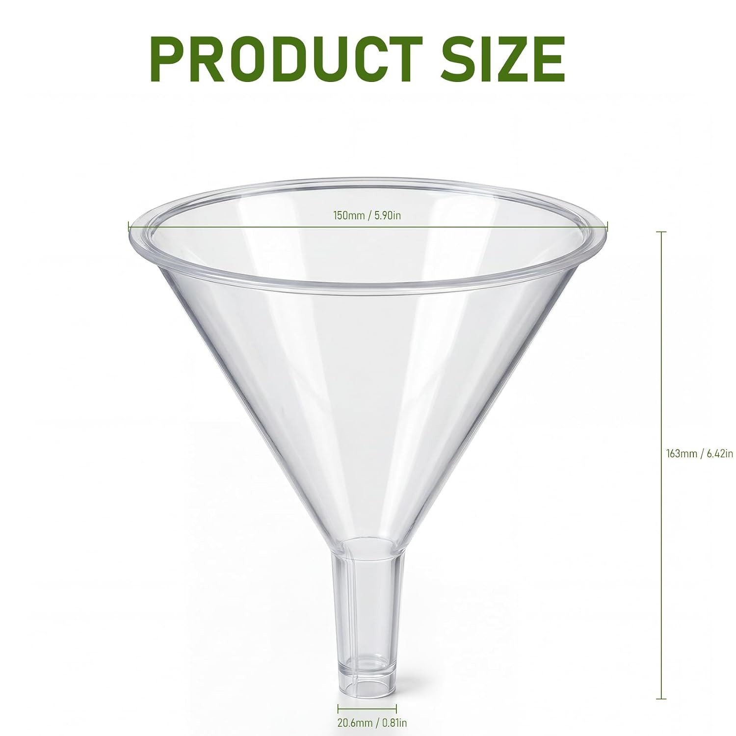 Plastic Funnel, 150mm Polypropylene Powder Funnel for Laboratory and Daily Di…