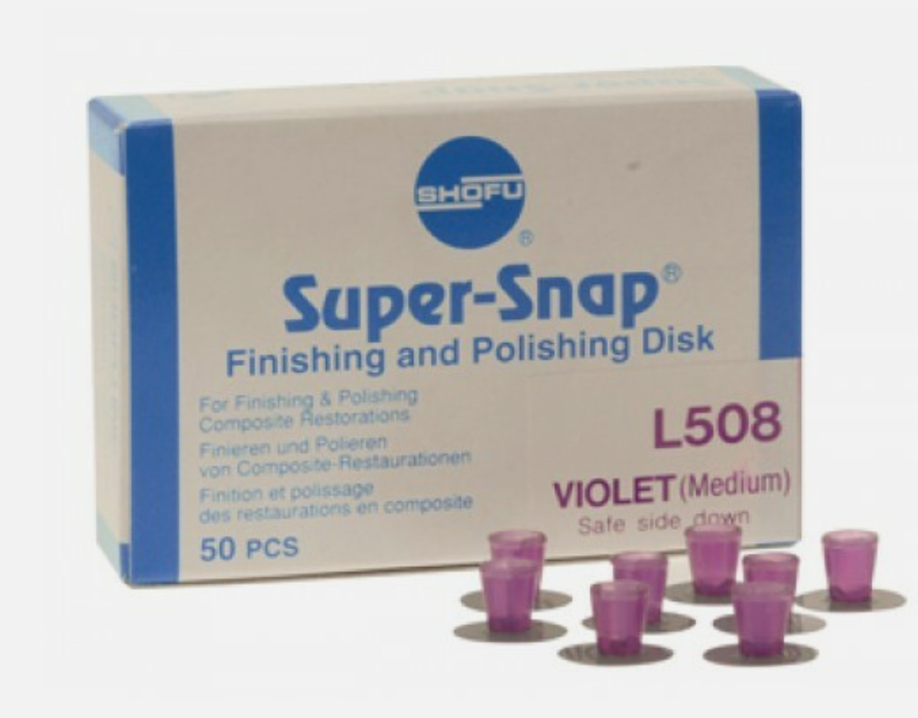 Shofu L508 Super-Snap Finishing Polishing Disks Medium Regular Dark Violet 50/Bx