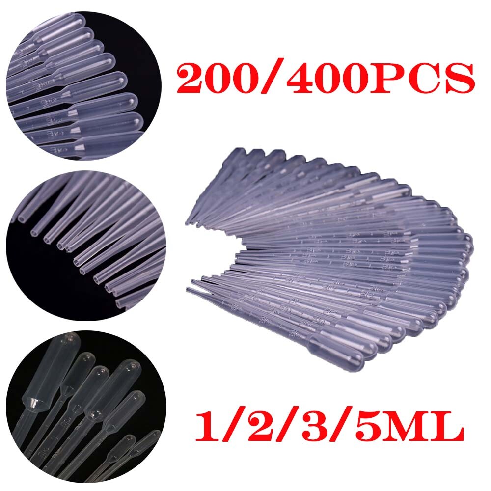 1/2/3/5ml Disposable Eye Dropper Set Transfer Lab Graduated Pipettes 200/400pcs