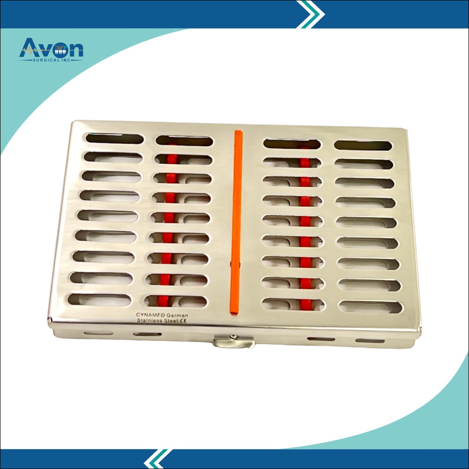 Sterilization Cassettes for 10 Dental & Medical Instruments w/ Silicone Inserts