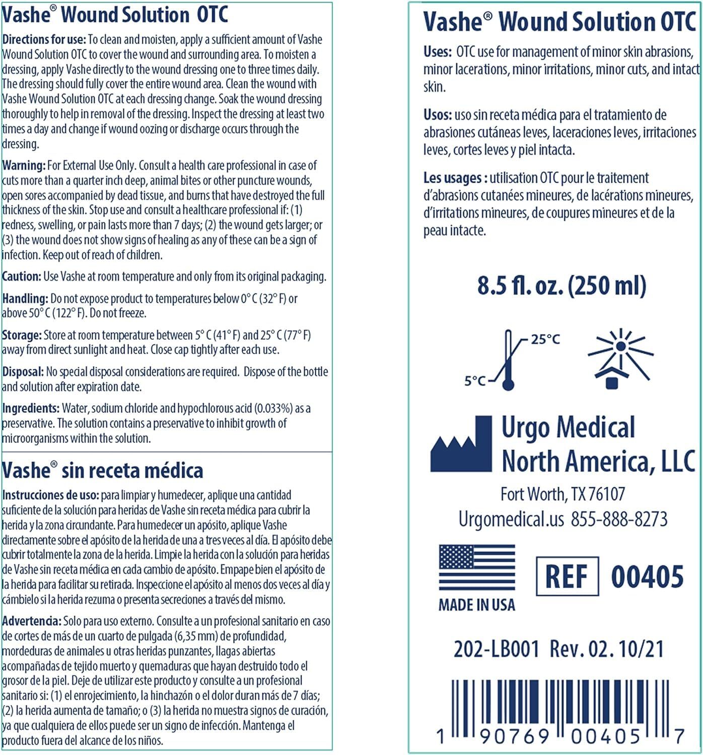 Vashe Wound Solution 8.5 Fl Oz Hypochlorous Acid Wound Care Cleansing Solution