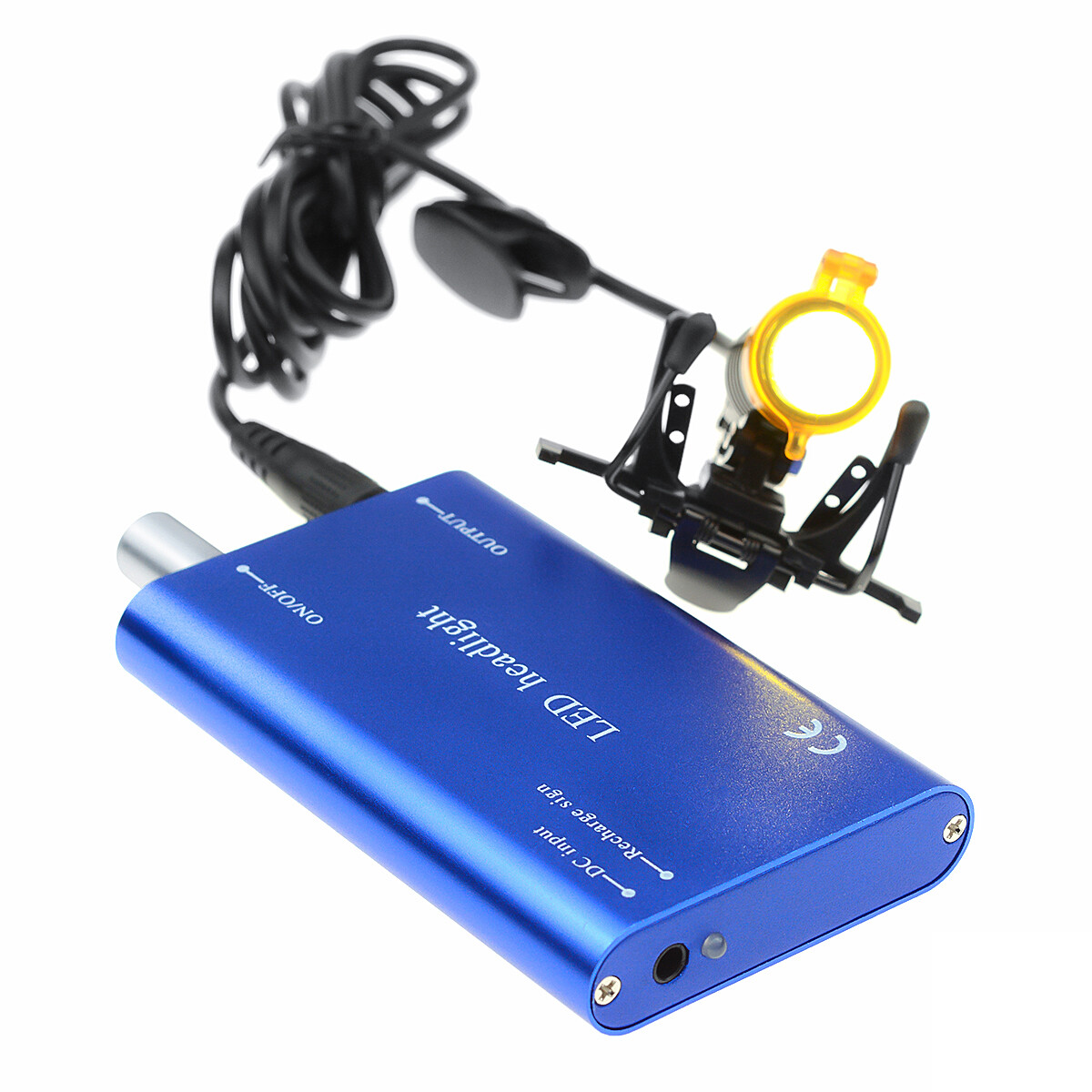 3W Dental Metal Clip LED Headlight High Power Lamp with Light Shield Blue