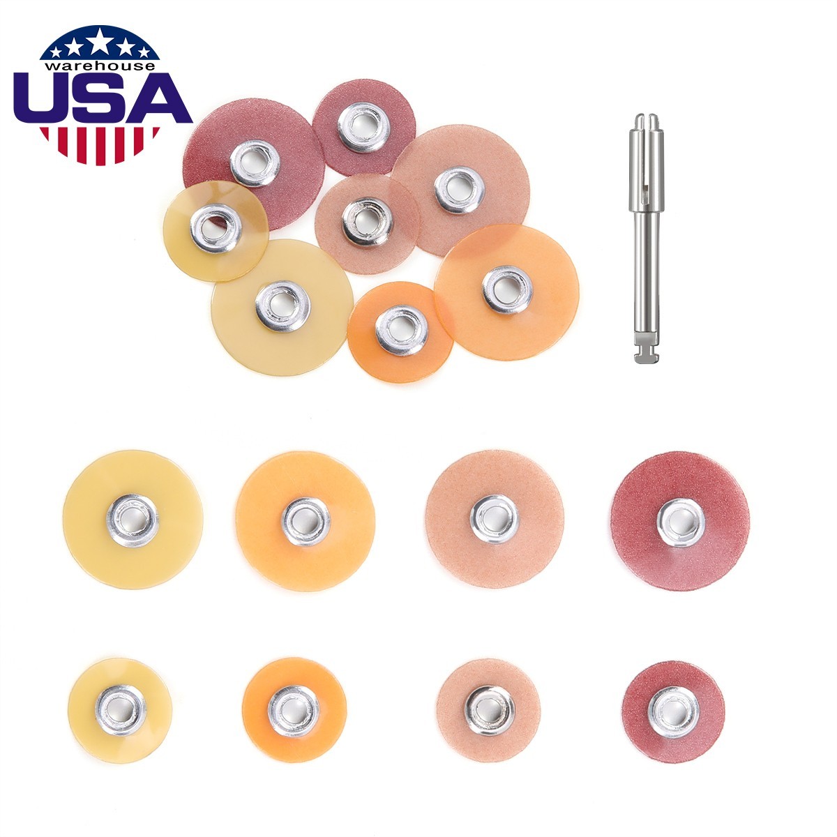 40 discs Dental Composite Finishing Polishing+RA2.35mm Mandrel 135℃ Autoclavable