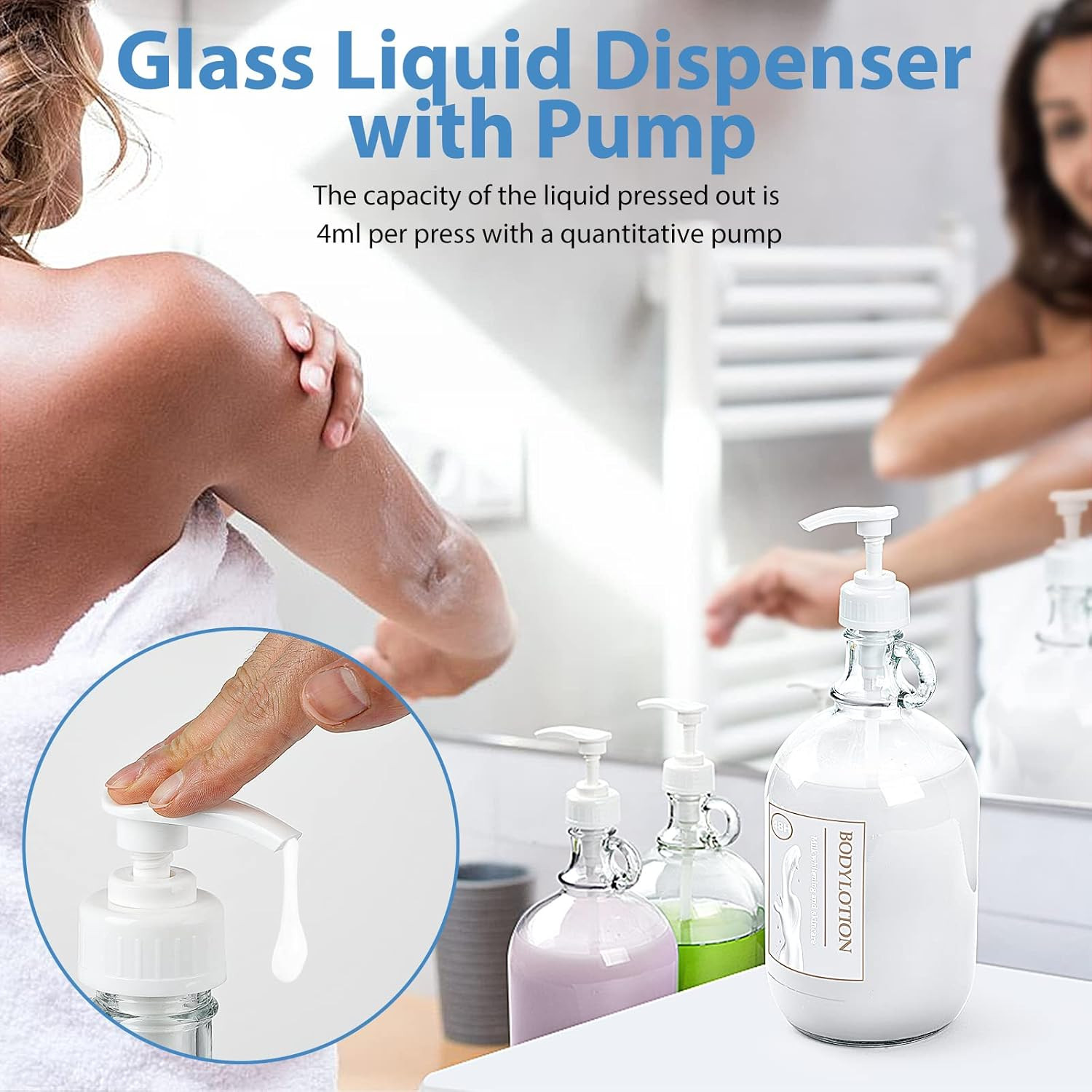 Sovietiep 2 Pack 64 Oz Laundry Detergent Dispenser with Pump and Lid – Half Gall