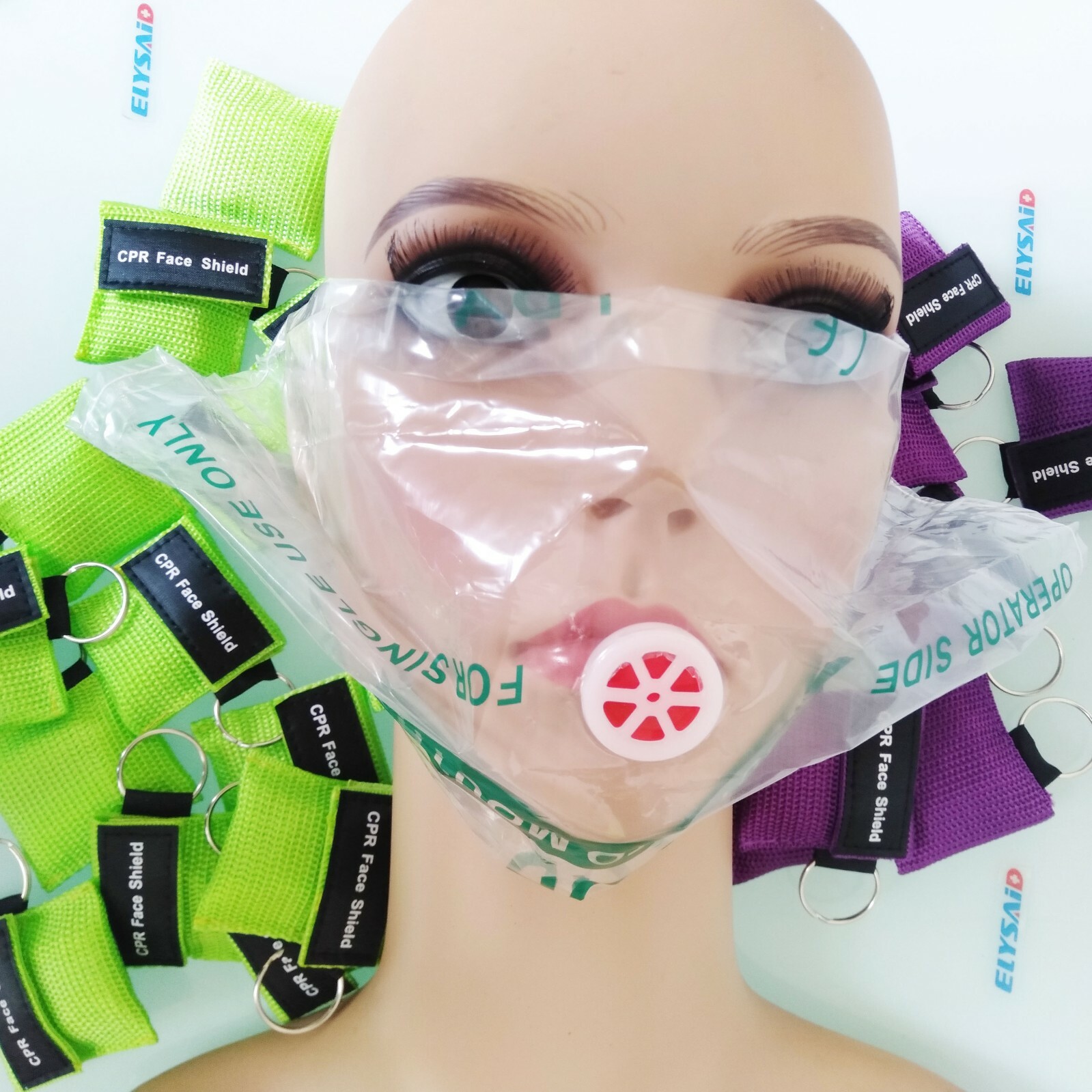 100pcs CPR Face Shield Mask Keychain Emergency Kit Pocket Cpr Face Shields