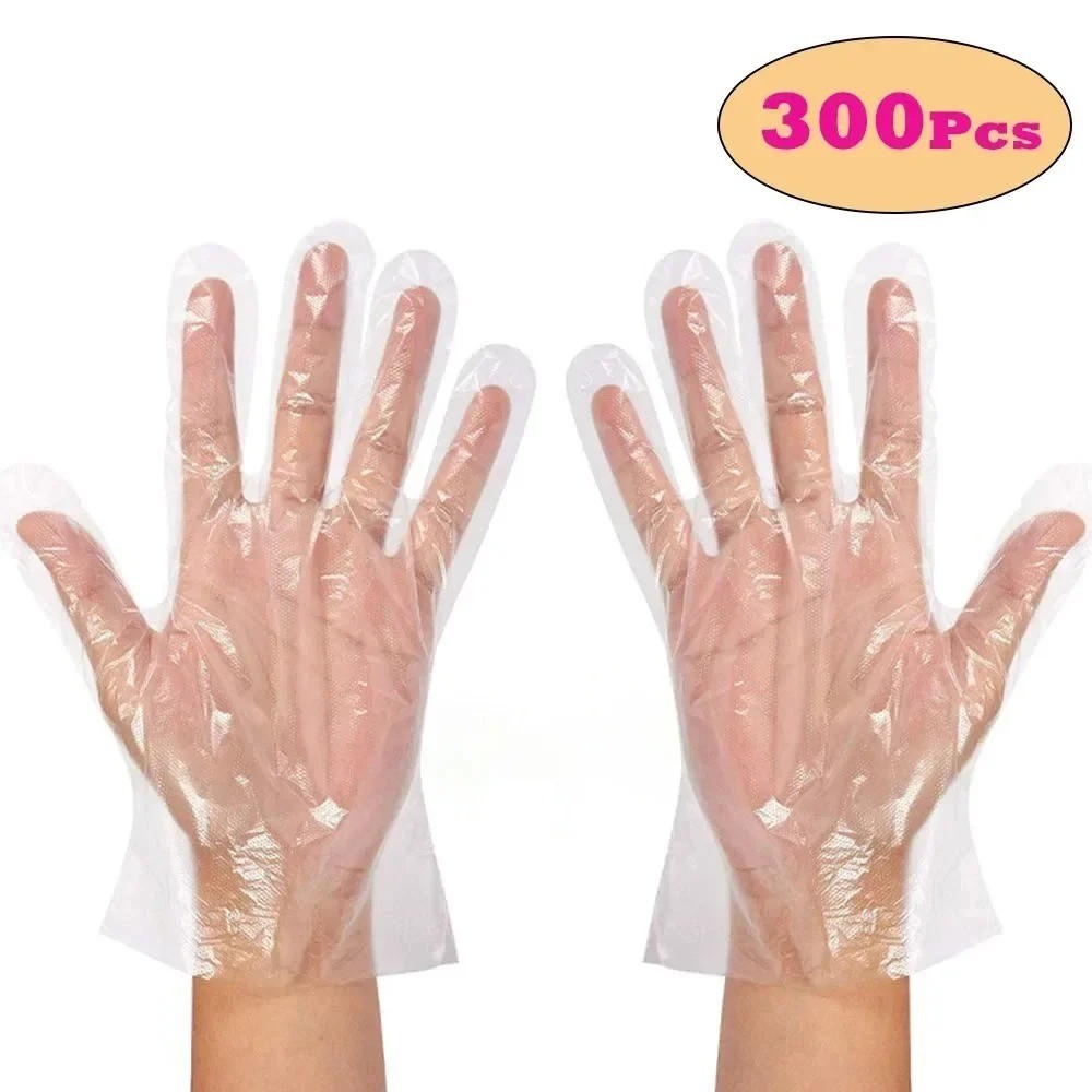 Clear Disposable Gloves Transparent Plastic Gloves Latex Free Food Prep Safe Glo