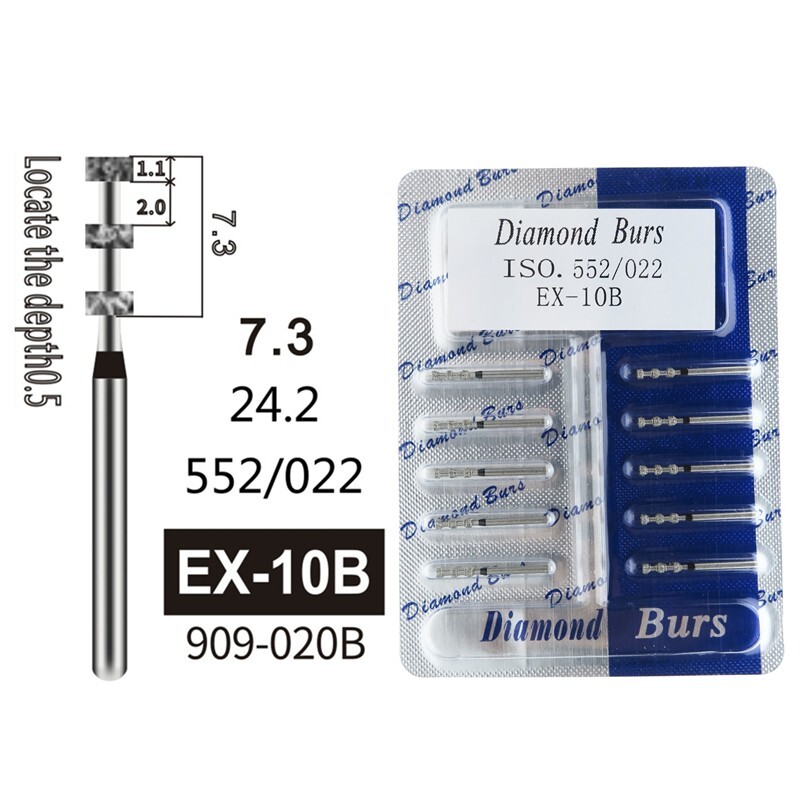 10 Packs EX-10B High Quality Black Super Coarse Depth Cutting Dental Diamond Bur