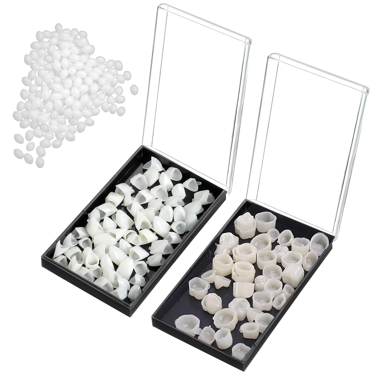 120-Piece Fake Tooth Cap Crown Veneers & Thermal Beads for Teaching & DIY