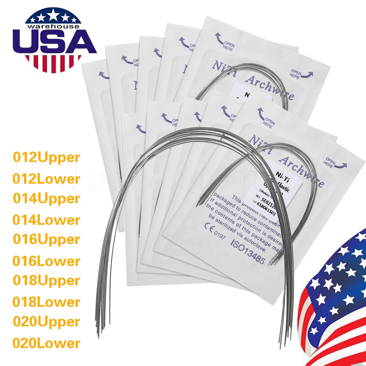 Dental Ortho Super Elastic Niti Arch Wire Round Ovoid Form for Bracket Braces CE