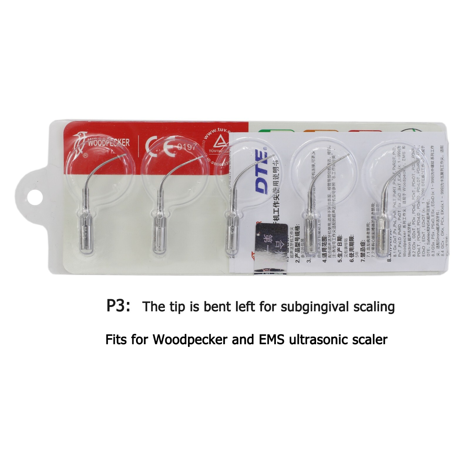 Dental EMS PIEZON LED Ultrasonic Handpiece Woodpecker Tip For PIEZON 250 AIRFLOW
