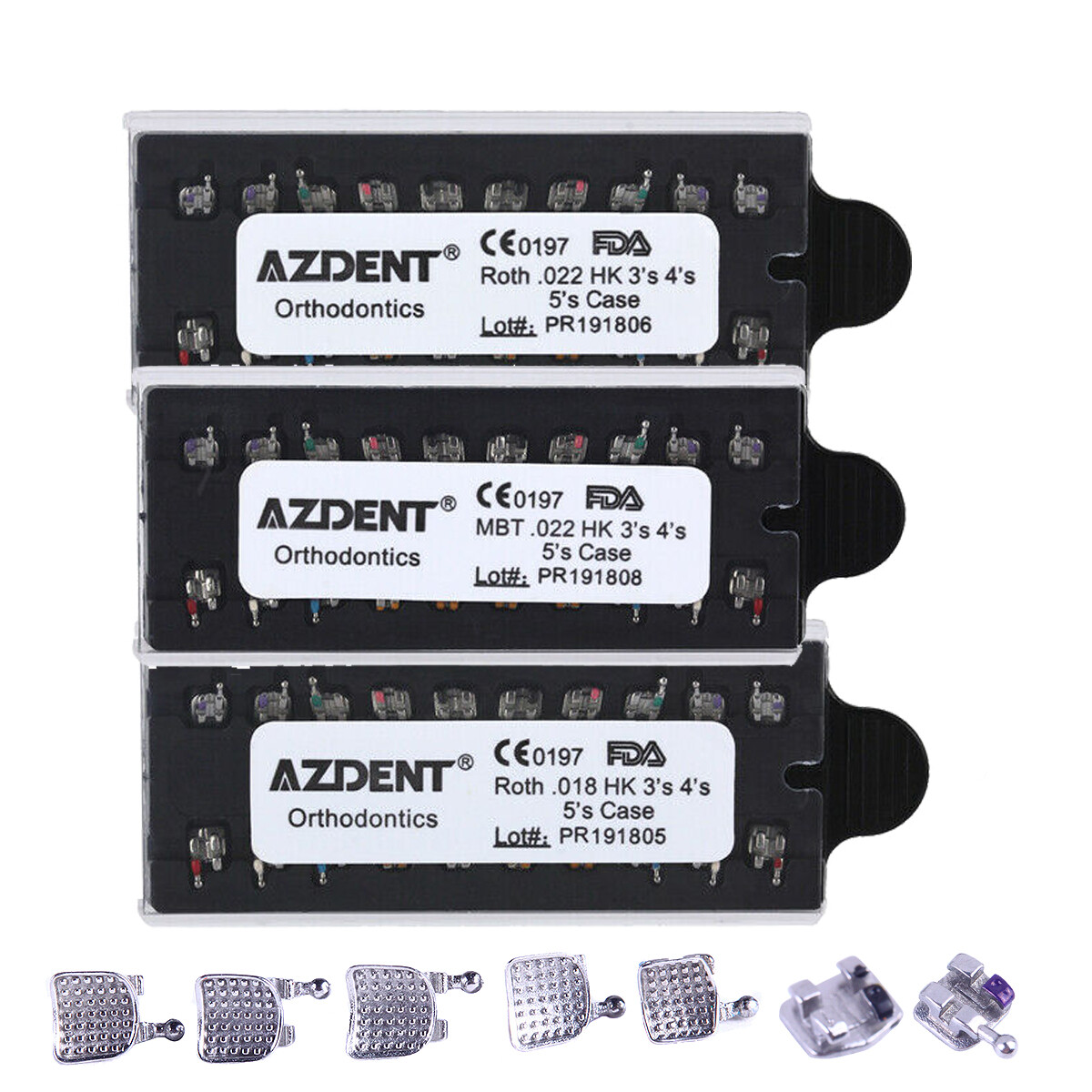 10Sets Dental Orthodontic Brackets Braces MIM Mini Roth MBT 022 345 Hooks Metal