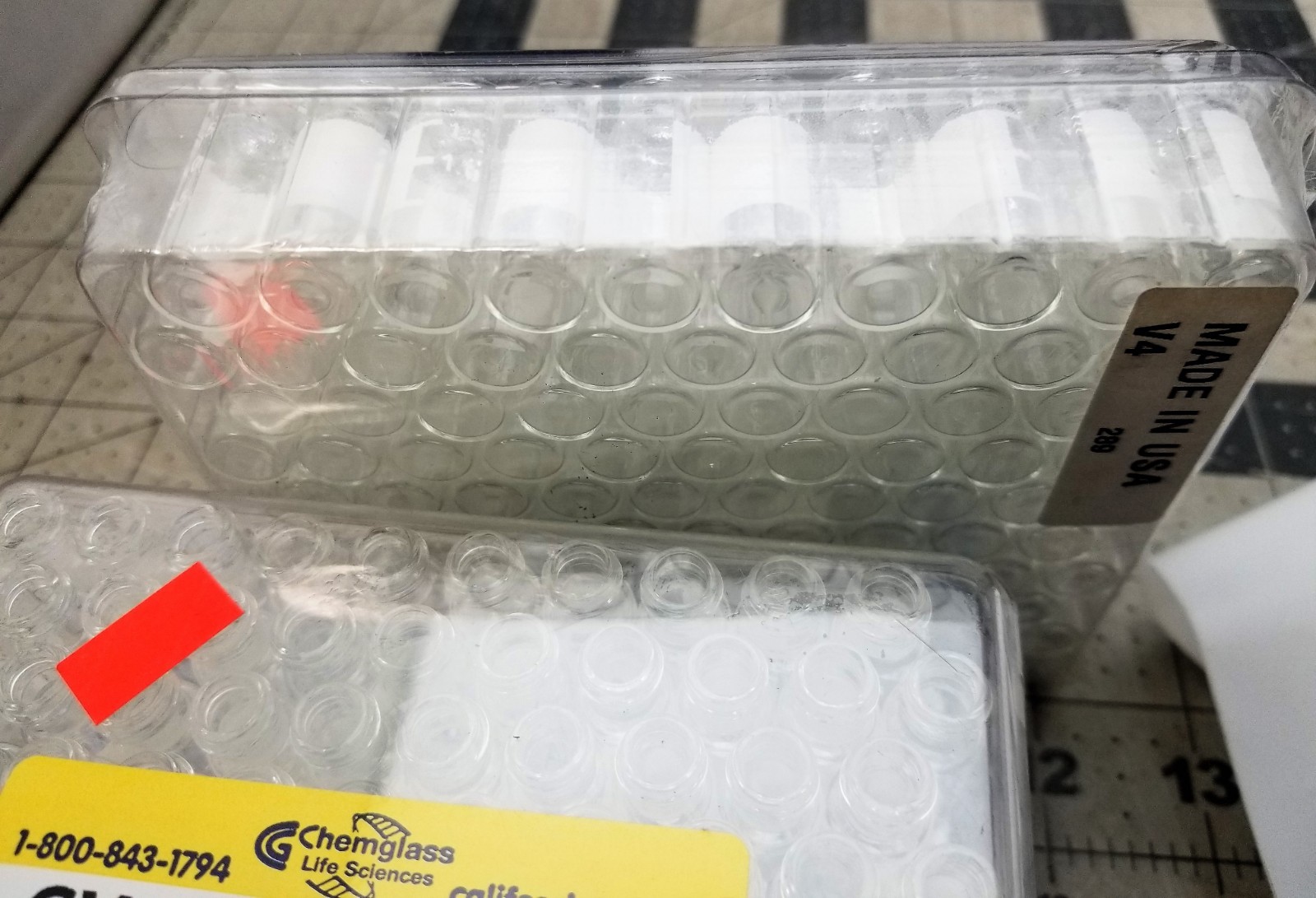 (100) 2ml Clear/ White Auto-Sampler Vials Screw Thread Bottle [D1B6]