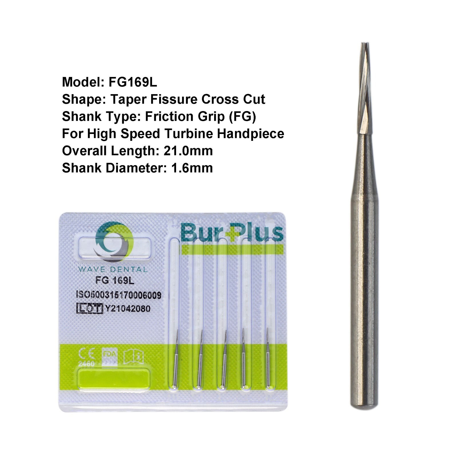 Wave Dental Carbide Bur FG 702 701L 699L Taper Flat End High Speed Friction Grip