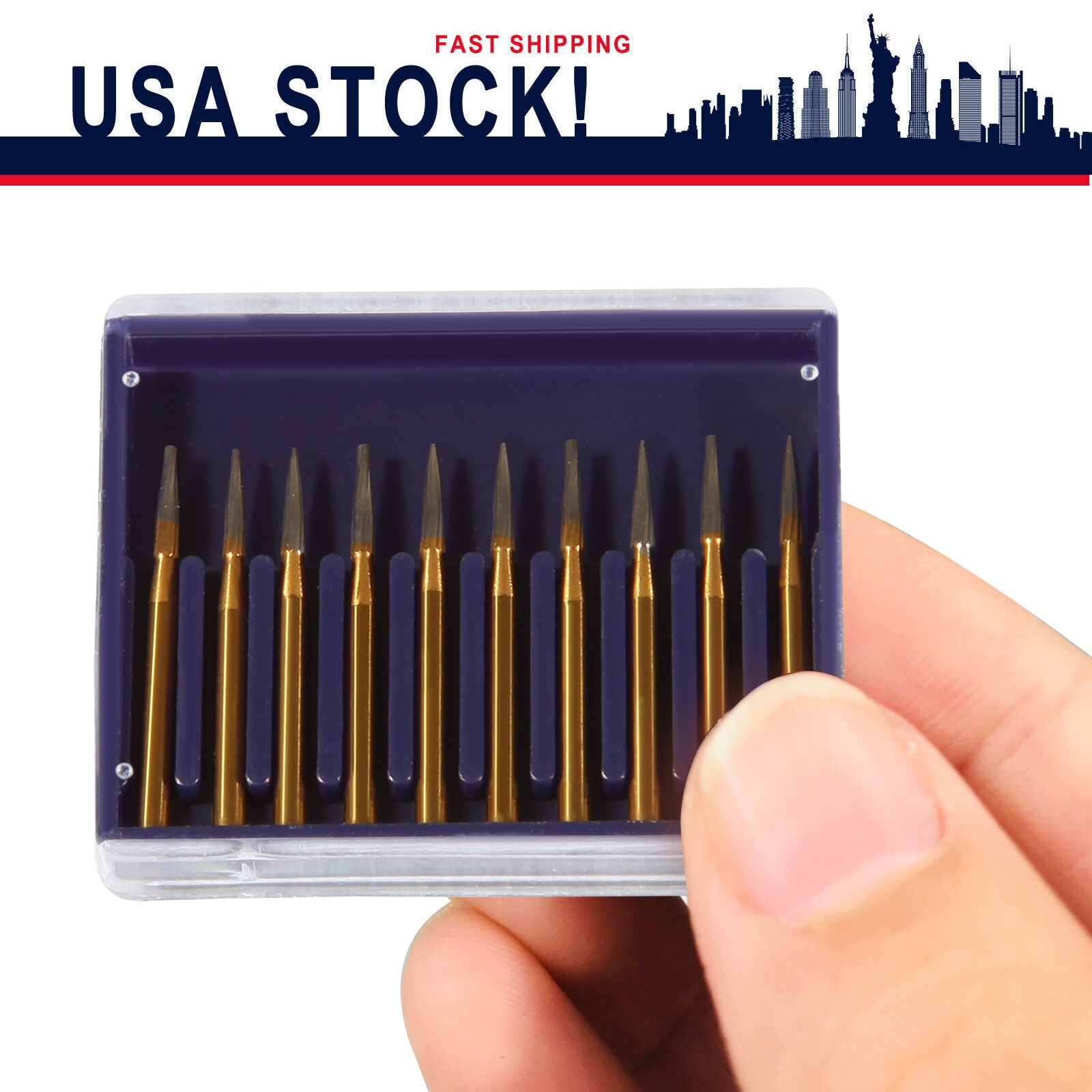Dental Burs 19mm Carbide Bur Friction Grip FG For High Speed 10Pcs Pack