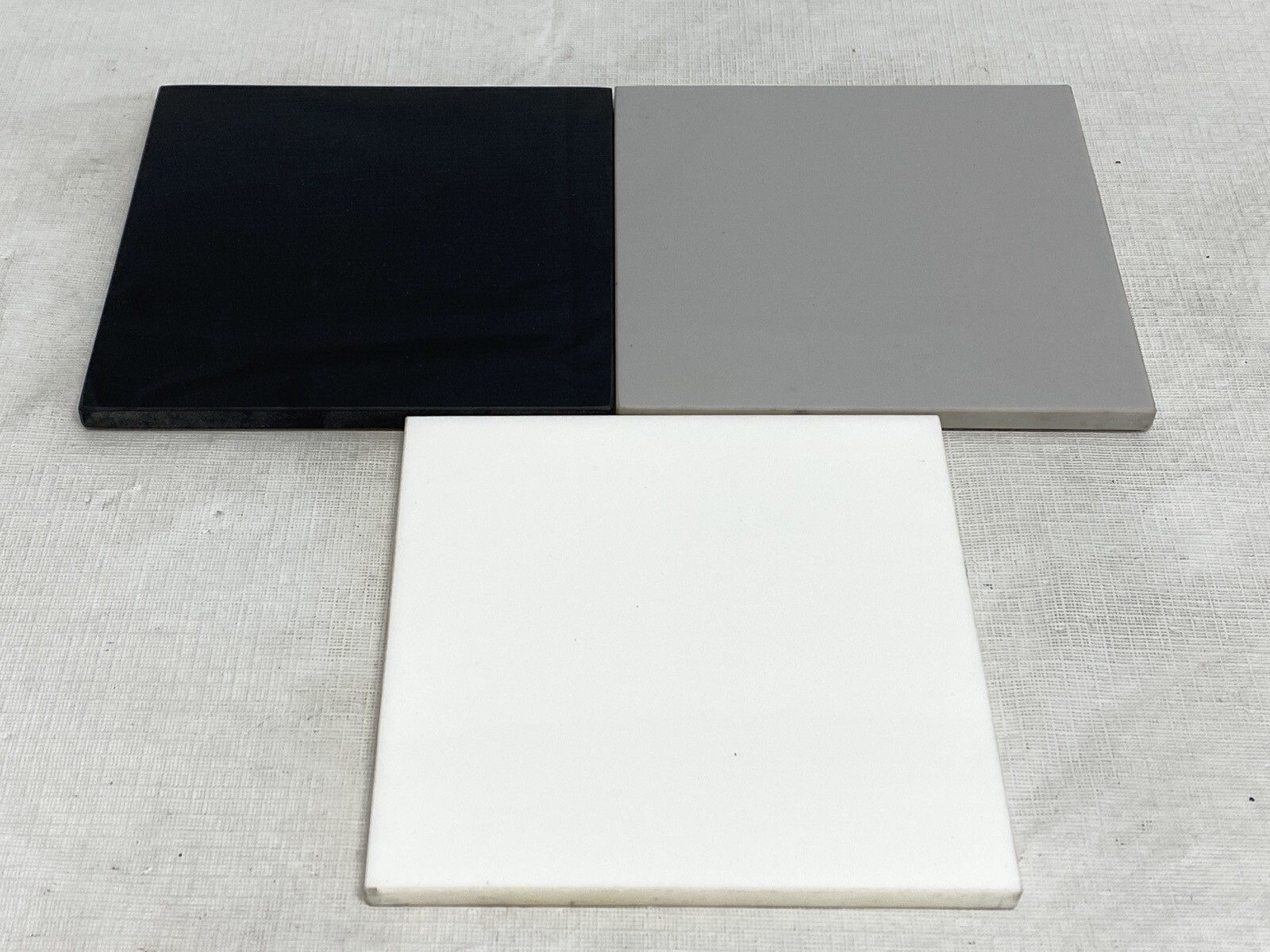 Laboratory Sample Ceramic Tile Squares 6” x 6” x 3/8” Black White Gray