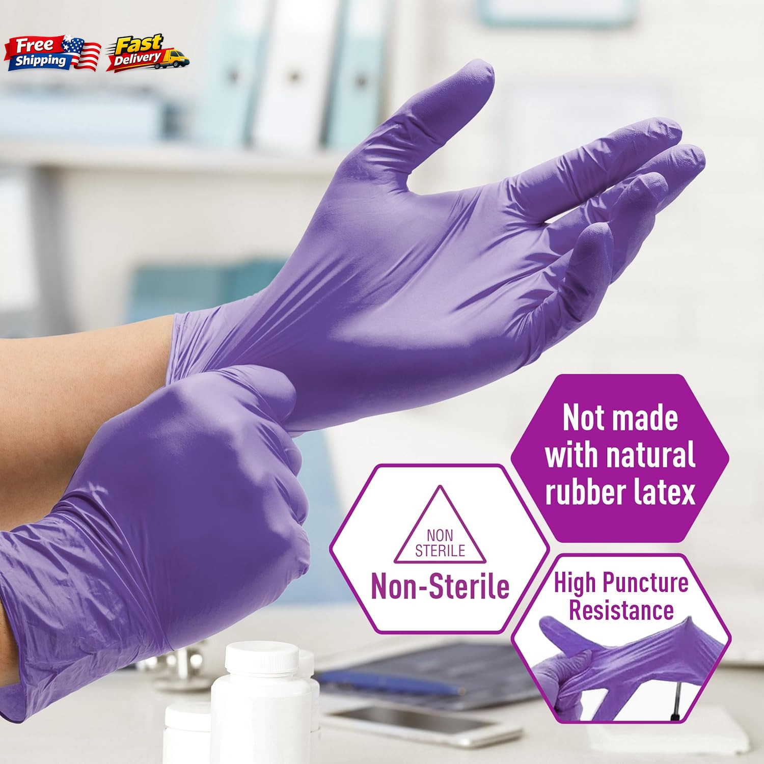 Medpride Powder-Free Nitrile Exam Gloves, X-Large (Pack of 100)