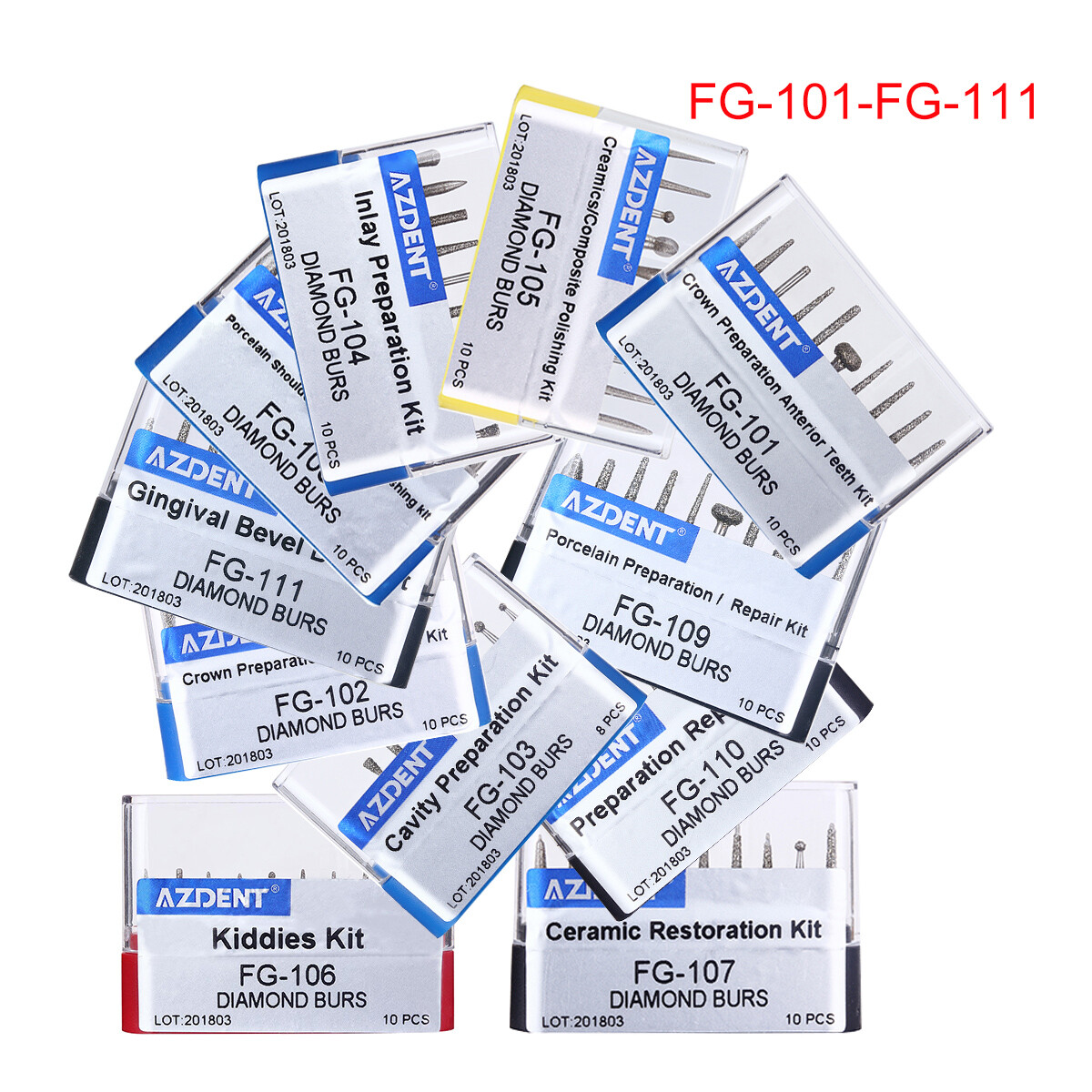 AZDENT Dental Diamond Polishing Burs FG Burs / 8/30 Holes Burs Holder Sterilizer