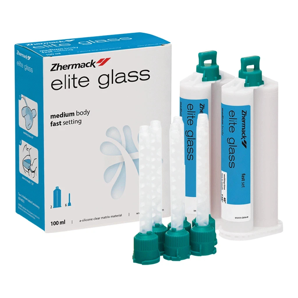 SILICONE ELITE GLASS FAST SET 2×50 ml ZHERMACK DENTAL FAST FREE SHIPING