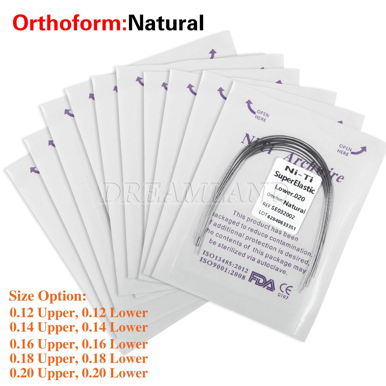 5 Packs Dental Orthodontic Super Elastic Niti Round Arch Wires Nature 10pc/pack