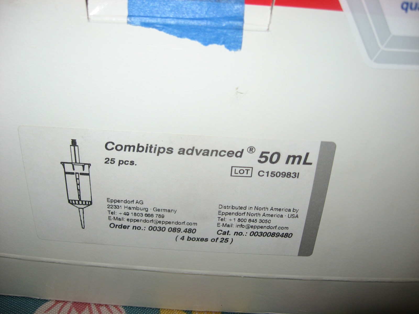 New Eppendorf Combitips advanced 0030089480 50 mL Dispenser Pipette Tips 25 pc