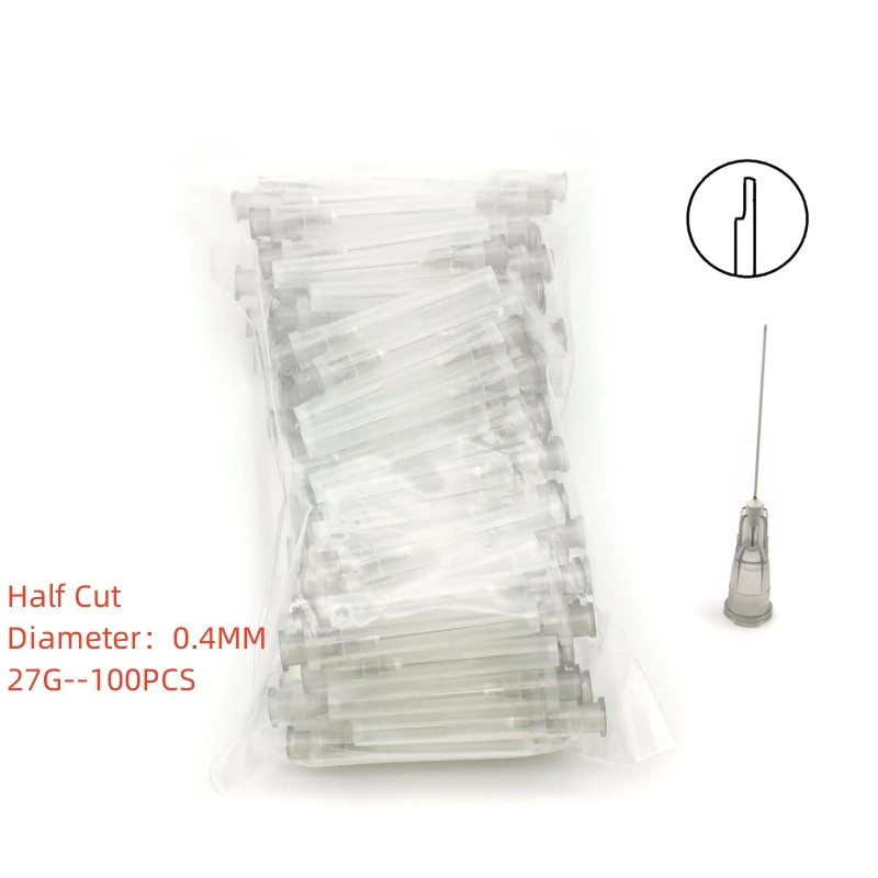 100pcs Disposable Dental Endo Irrigation Needle Tip 25G/27G/30G Syringes Tips