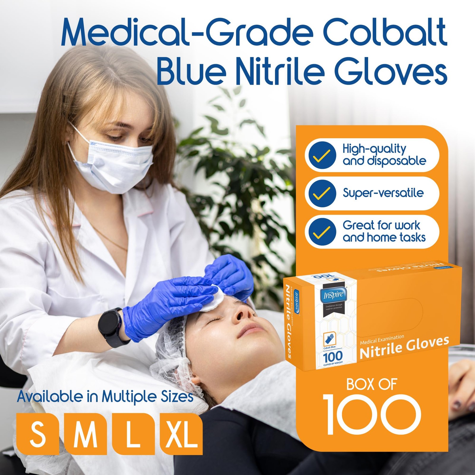 Cobalt Blue Nitrile Disposable Gloves | 4.5 Nitrile Safety Medical Exam Cooki…