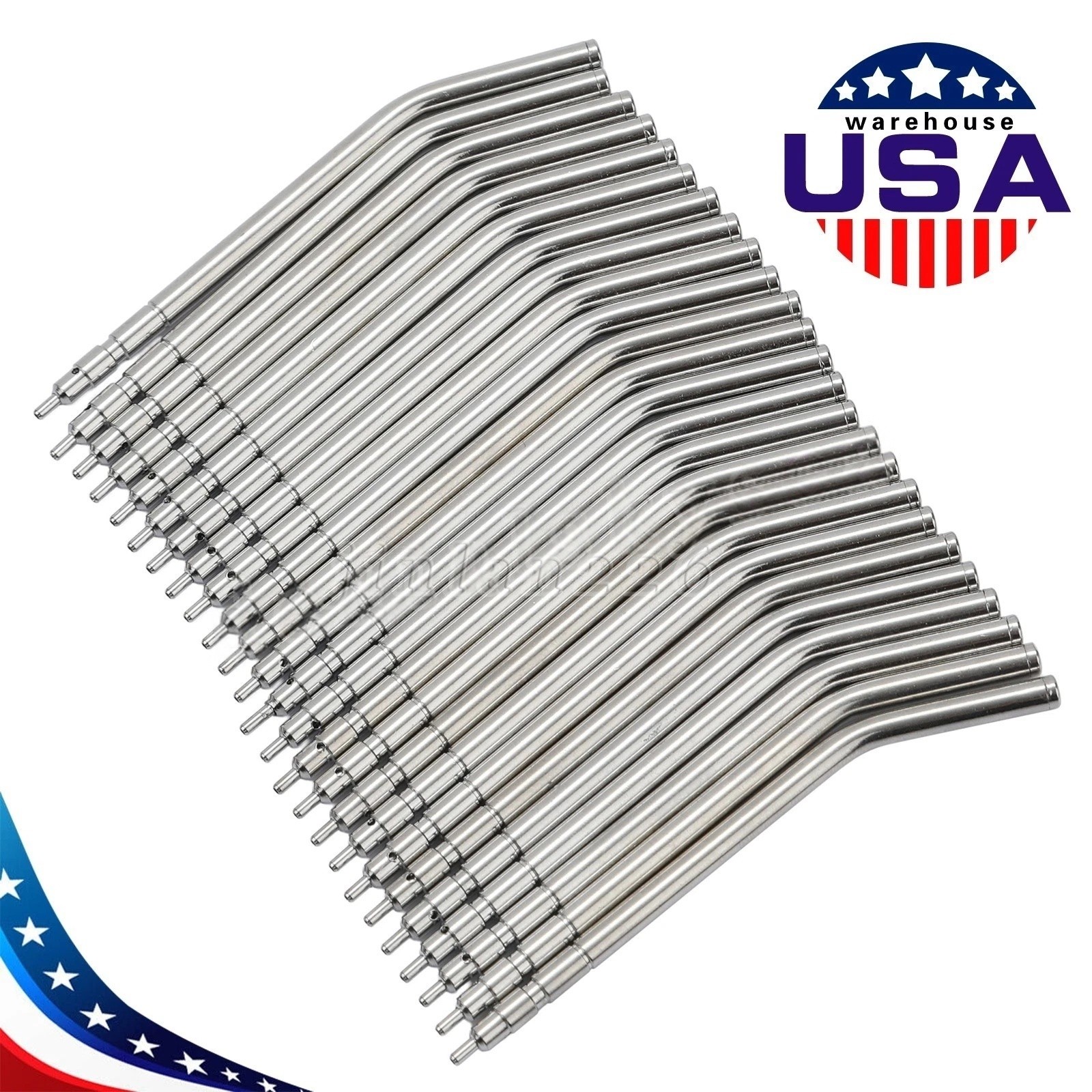 50 Pcs Dental Metal Spray Nozzles Tips For 3 Way Air Water Triple Syringe USPS