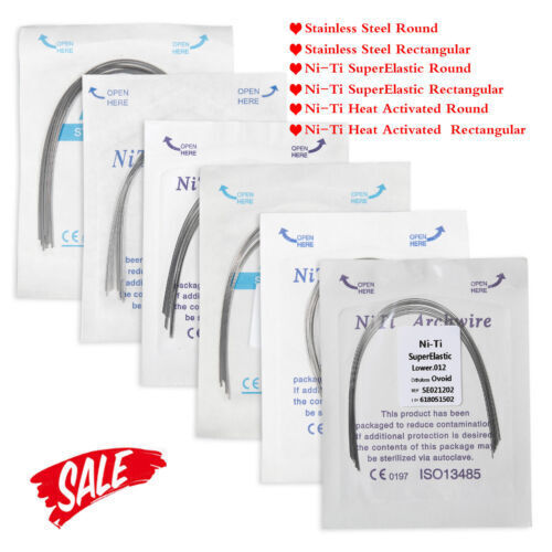 10 Pcs Dental Super Elastic Niti Arch Wire Rectangular Nature/Oval/Square OR