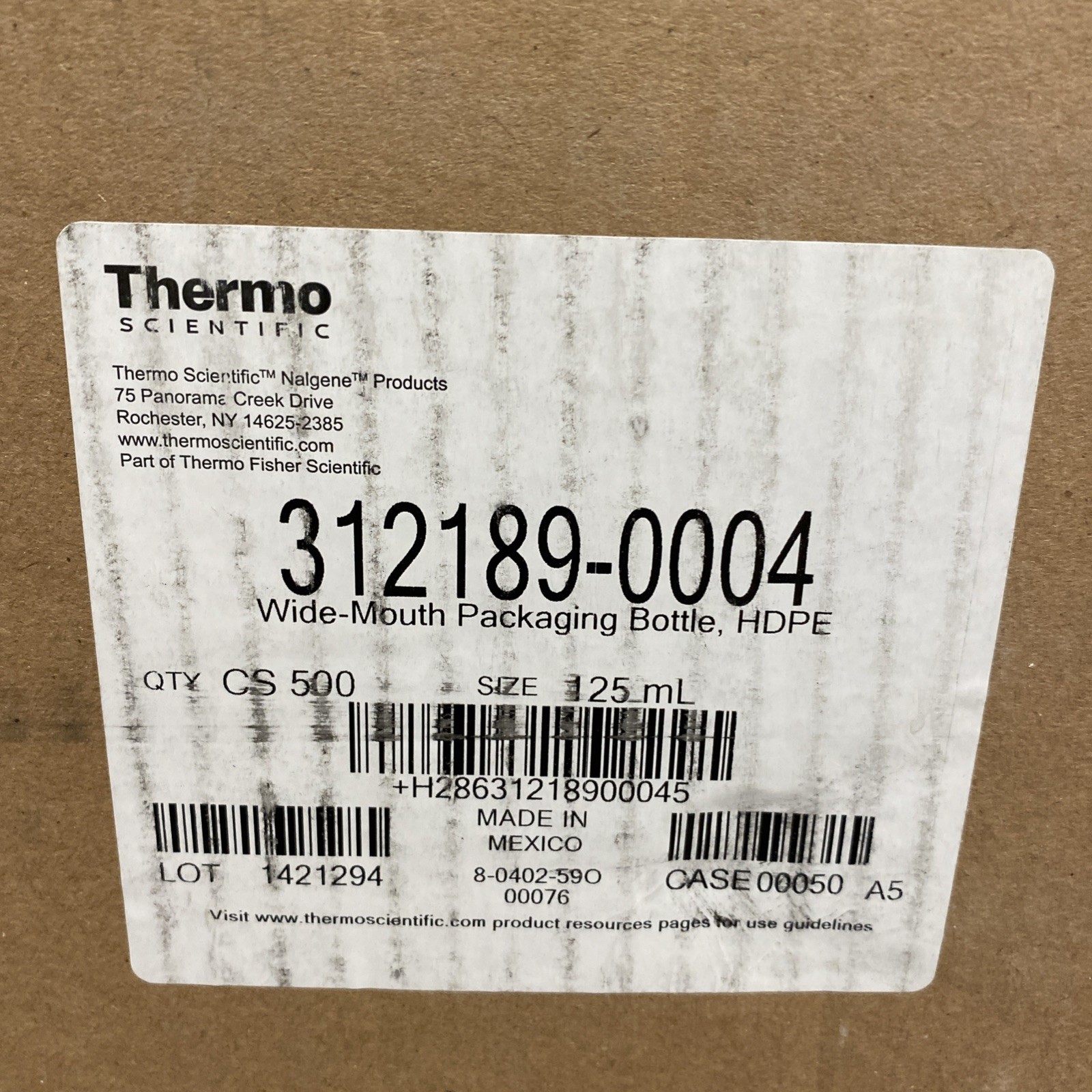 NEW (500) Nalgene Packaging Bottles 125ml 4oz Wide Mouth HDPE Thermo Scientific