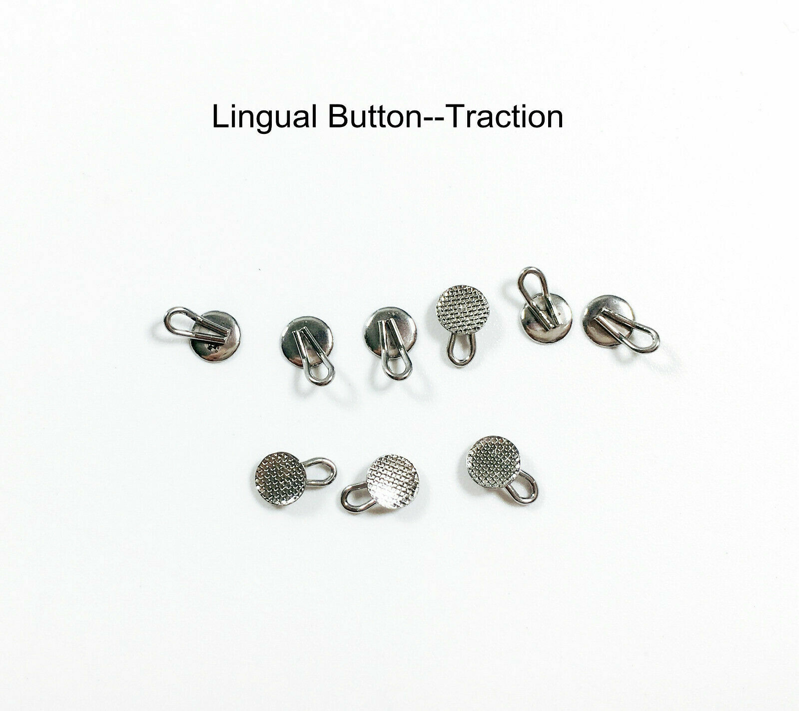 Dental Orthodontic Lingual Buttons Bondable/Weldable Round Mesh Base 10pcs/Pack