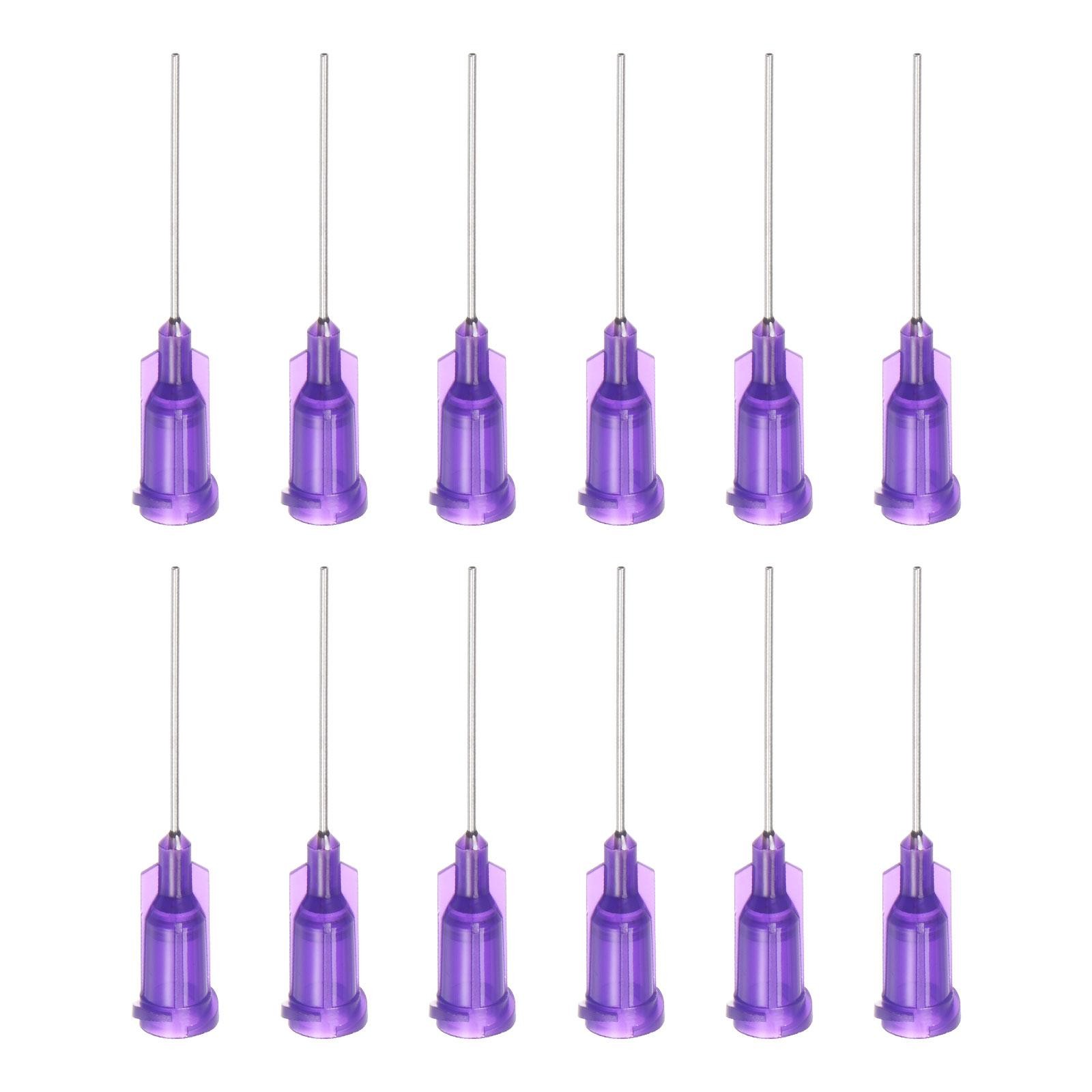 Blunt Tip Dispensing Needle for Liquid Glue Gun, 21G 1″, 20 Pcs (Purple)