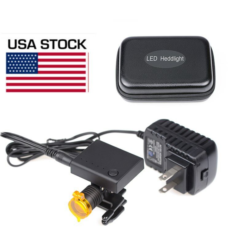 Dental 3W LED Wireless Head Light with Optical Filter for Loupes Glasses USSTOCK