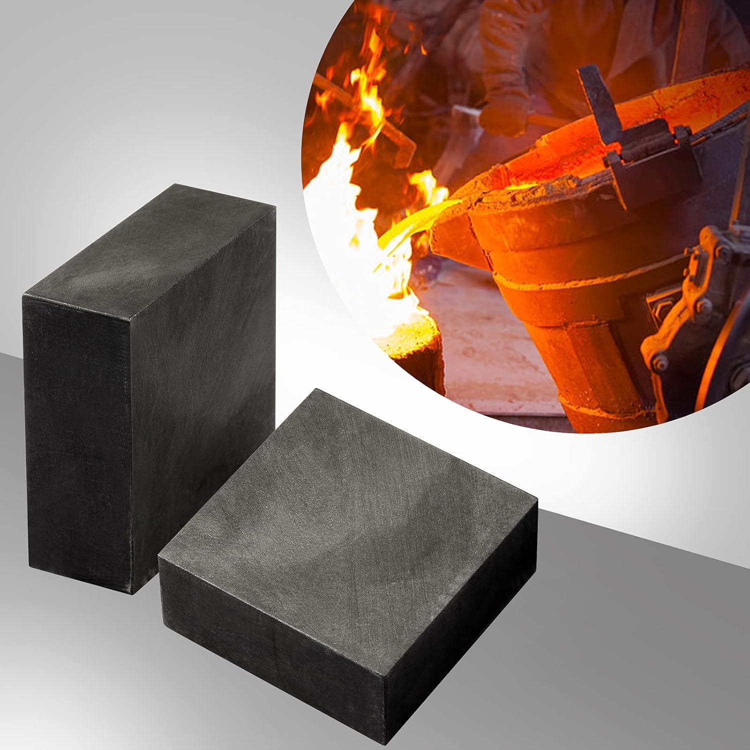 2PCS High Purity 99.9% Graphite Ingot Block EDM Milling Casting Mold Sheet