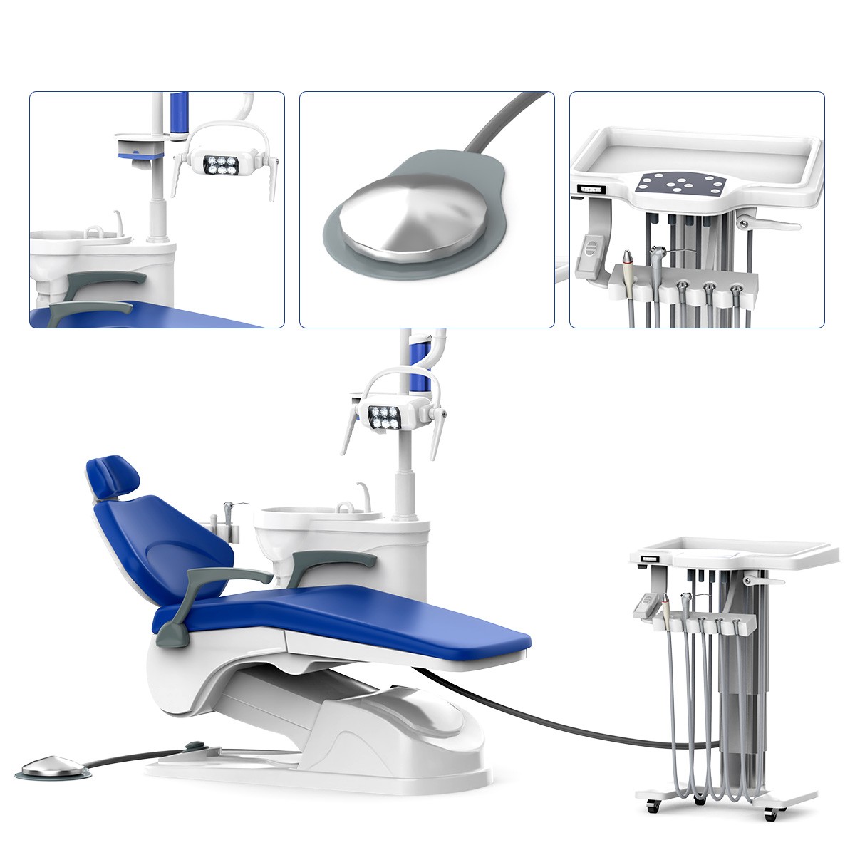 Dental Unit Chair Computer Controlled Motor Hard Leather Unidad de Silla Dental