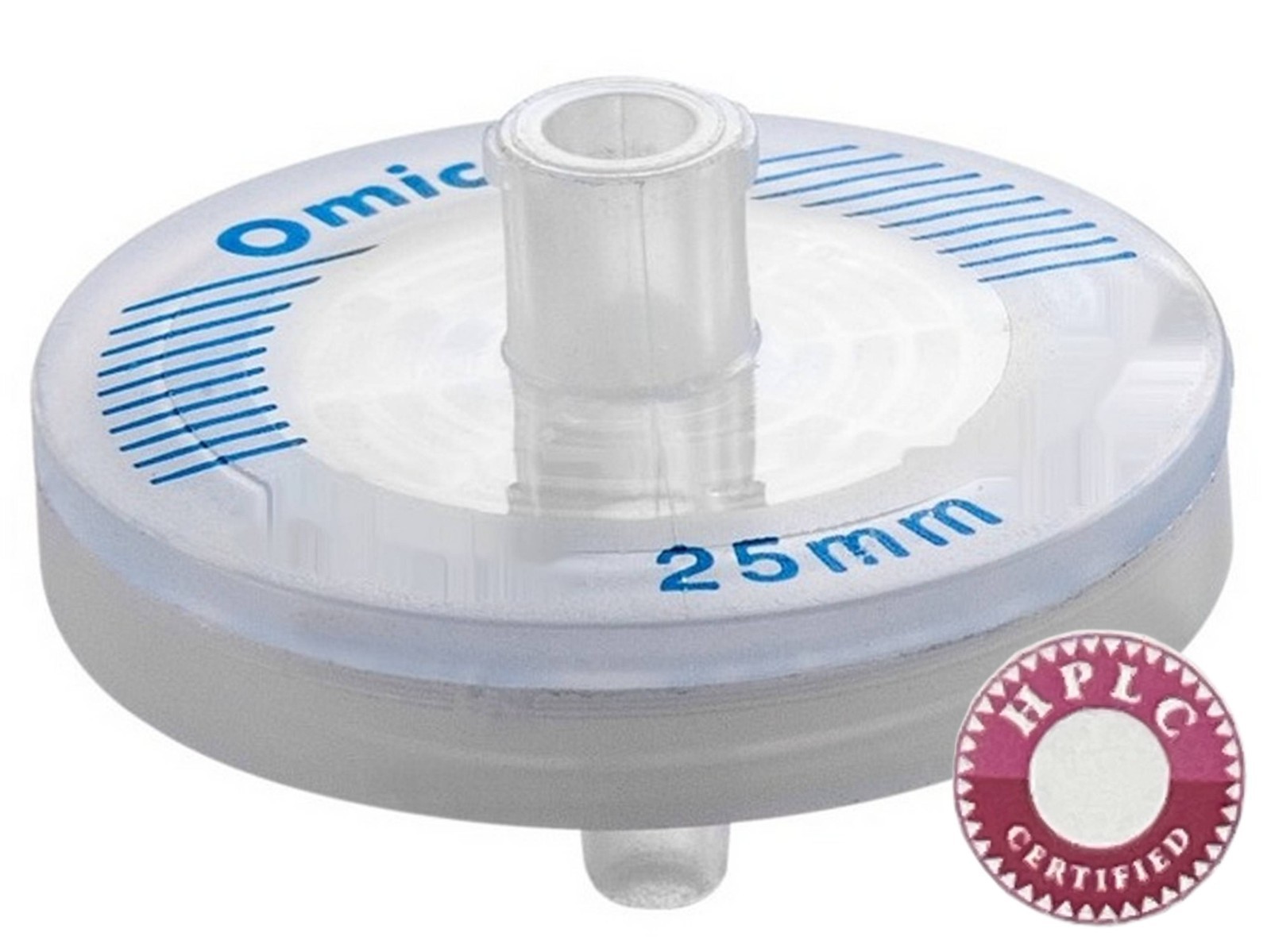 OMICRON® PTFE (Hydrophilic) Syringe Filters, HPLC Certified, 25mm,0.45µm, 100/Pk