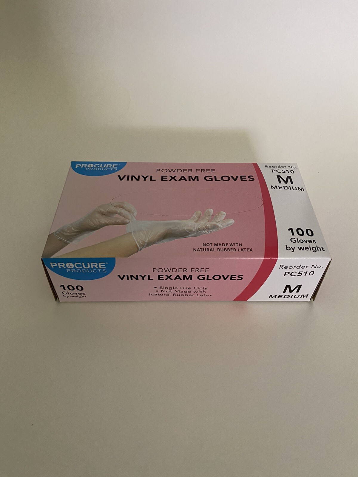 Procure Powder Free Vinyl Gloves Size M – 100 counts